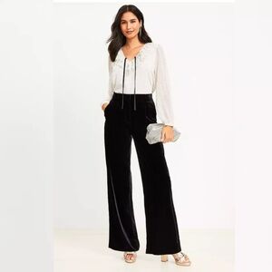 Peyton Trouser Pants in Black Velvet Size 0 NWT